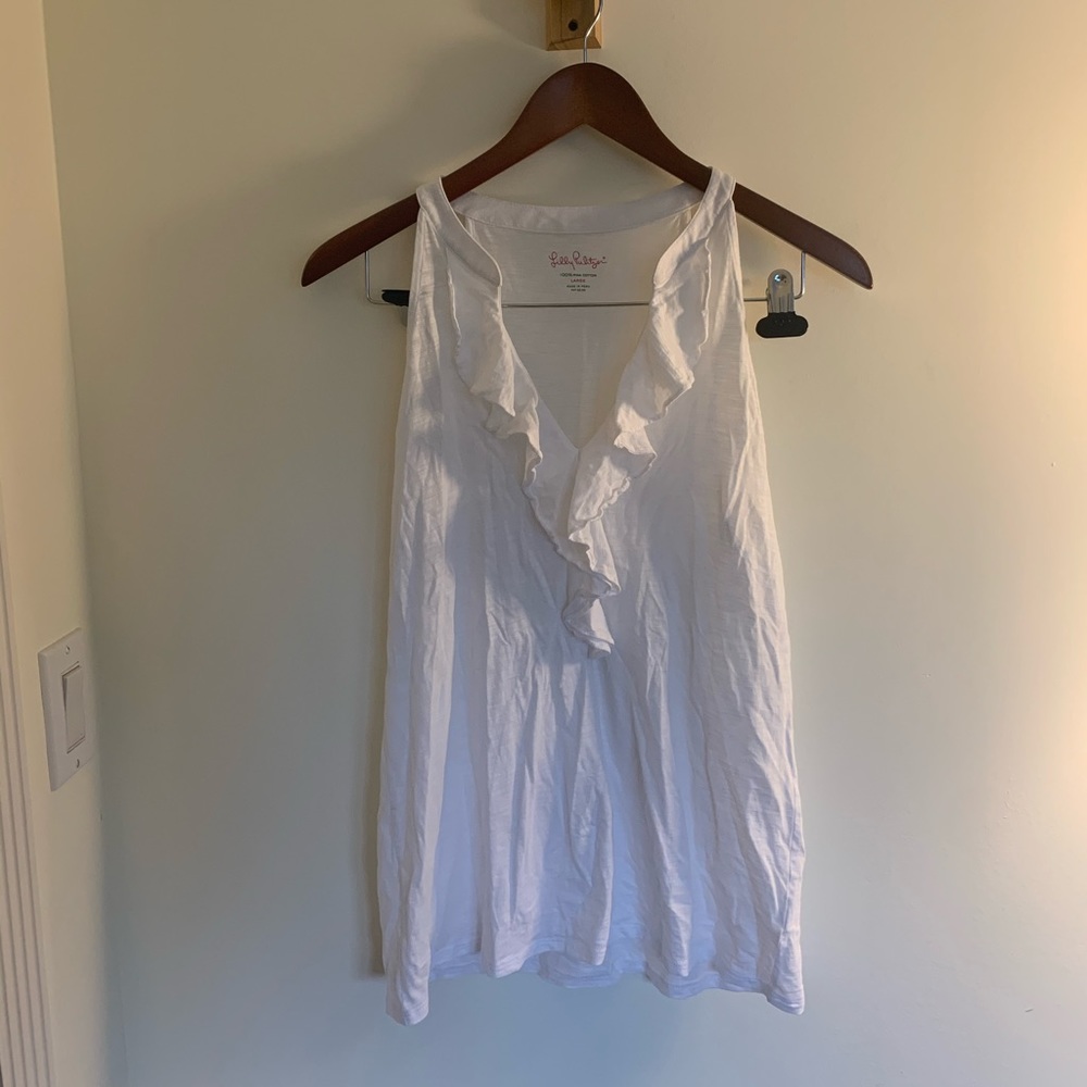 Lilly Pulitzer tank top with ruffled neckline